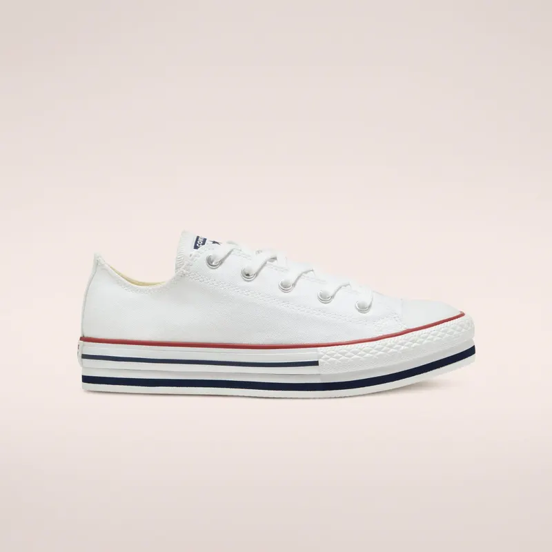 Converse Everyday Platform Chuck Taylor All Star Low Top voor kids White/midnight Navy/garnet “White/Midnight Navy/Canvas” | 668028C