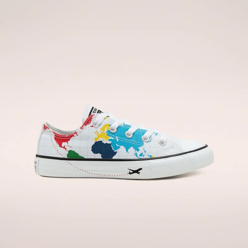 Converse Big Kids Geography Class Chuck Taylor All Star Low Top White/university Red/black | 668458C