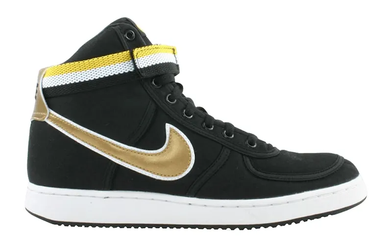 Nike Vandal High Supreme Black Metallic Gold Yellow Streak | 304715-072