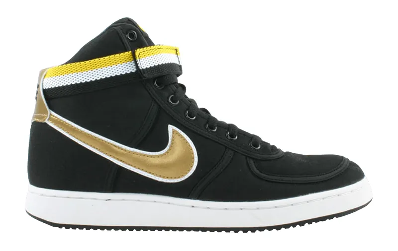 Nike Vandal High Supreme Black Metallic Gold Yellow Streak | 304715-072