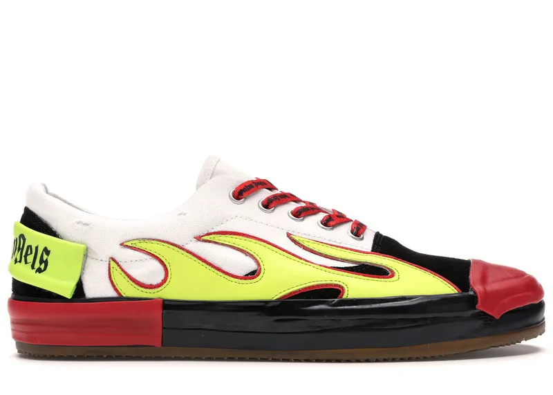 Palm Angels Low Top Multicolored Flame White | PMIA038F196440098860