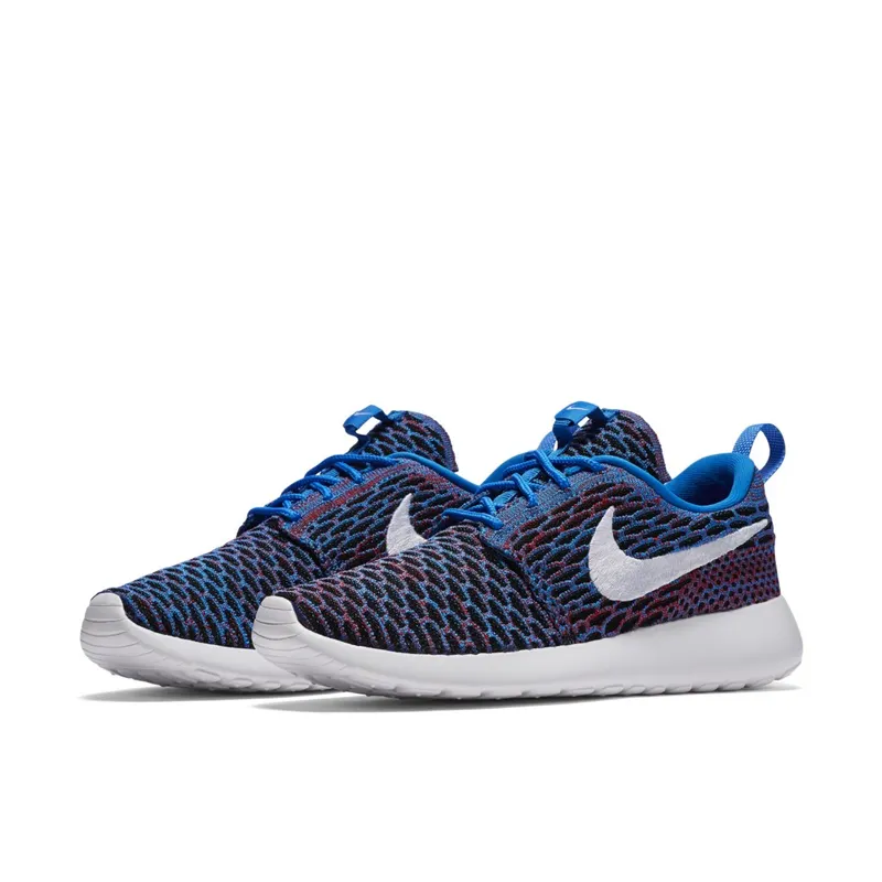 Nike Roshe One Flyknit Photo Blue/White-University Red-Black | 704927-404