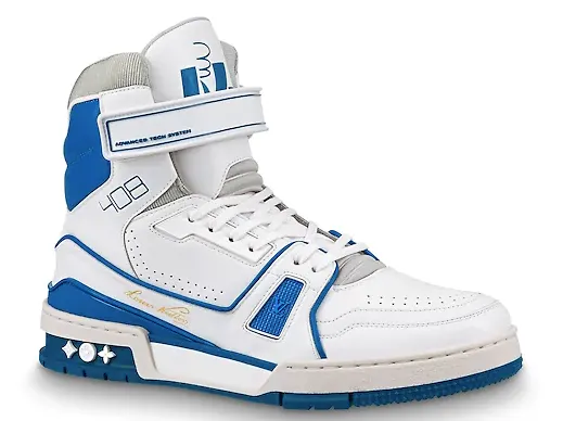 Louis Vuitton LV Trainer Sneaker Boot High White Blue | 1A54JA