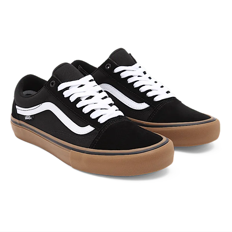 Vans Old Skool Pro ‘Black’ Black/Medium White/Gum “Black/Black/White/Gum/Canvas” | VN000ZD4BW9