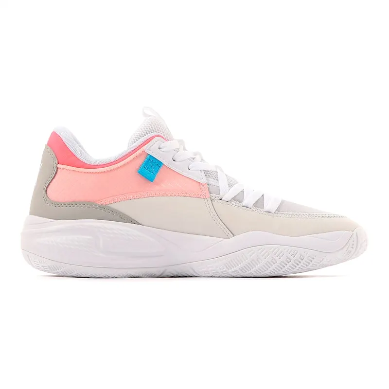 Puma Court Rider Twofold basketbalschoenen Wit/Paars | 195658-02