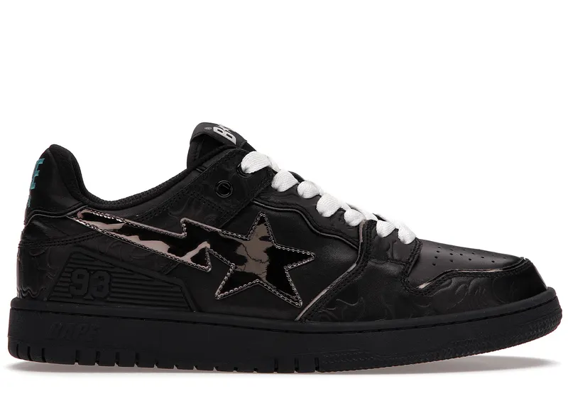 A Bathing Ape Bape SK8 Sta Black Silver | 001FWH801012_BLK_A