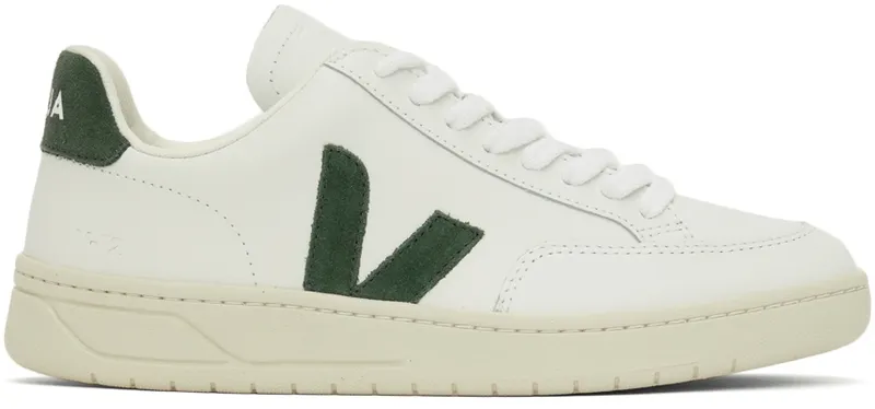 Veja White & Green Leather V-12 Sneakers “White/Green” | XD0202336