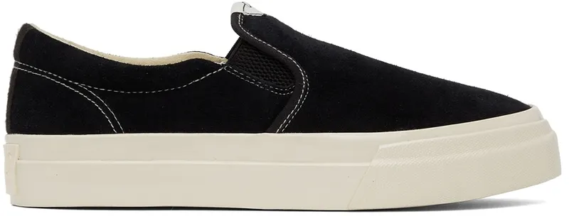 Junya Watanabe Black Stepney Workers Club Edition Suede Slip-On Sneakers | WH-K101-2