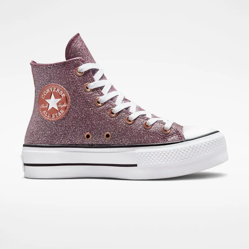 Converse Chuck Taylor All Star Lift Platform Metallic Glitter Dark Wine/copper/wit “Metallic/Metallic/Metallic” | A03240C