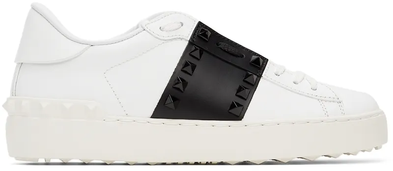 Valentino Garavani White & Black ’11’ Rockstud Untitled Sneakers “White/Black” | WW2S0A01LTU