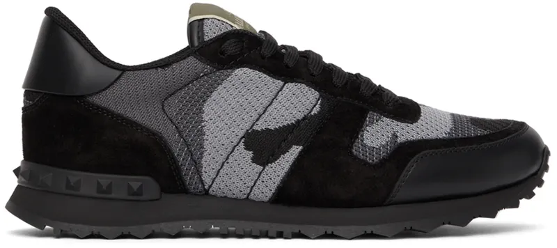 Valentino Garavani Black & Blue Camo Rockrunner Sneakers “Black/Blue Camo” | WY0S0723QRK