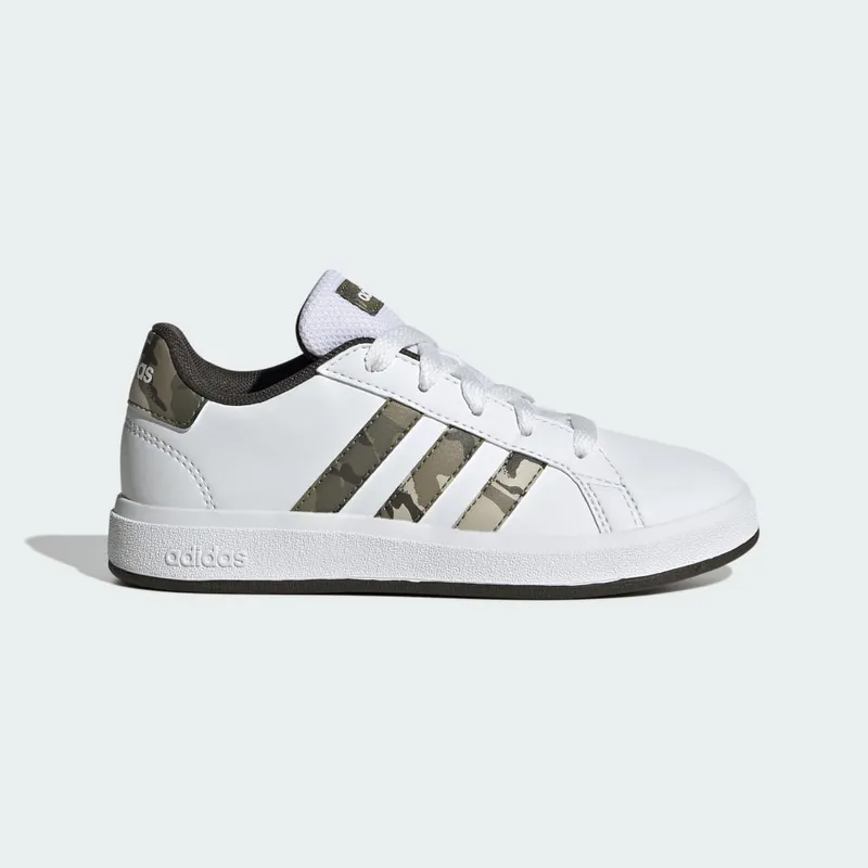 adidas Grand Court 2.0 Kids Cloud White / Olive Strata / Shadow Olive | IF3669