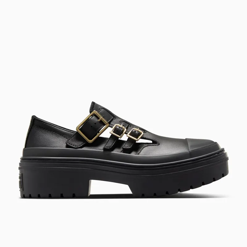 Converse Chuck Taylor All Star Lugged Heel Mary Jane Platform Black/Black/Gold | A10616C