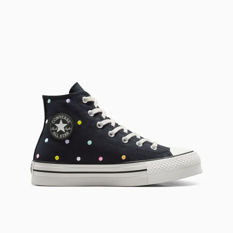 Converse Chuck Taylor All Star Lift Polka Dots Platform Black/Vintage White/Egret | A12608C
