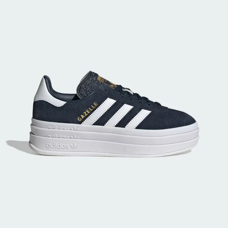Adidas Gazelle Bold Kids Aurora Ink / Cloud White / Gold Metallic | JQ7405
