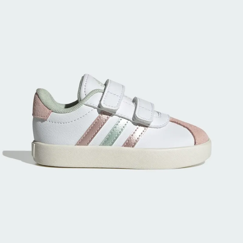 Adidas VL Court 3.0 Skateboardschoenen Kids Cloud White / Linen Green Met. / Sandy Pink Met. “Cloud White/Linen Green/Sandy Pink” | IH4951