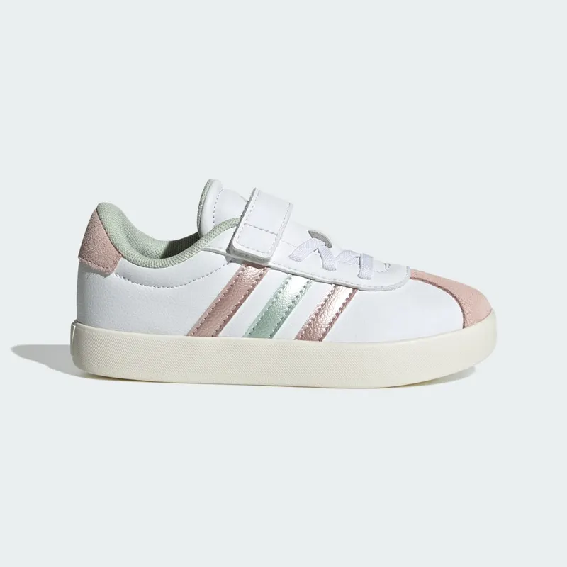 Adidas VL Court 3.0 Skateboardschoenen Kids Cloud White / Linen Green Met. / Sandy Pink Met. “Cloud White/Linen Green/Sandy Pink” | IH4952