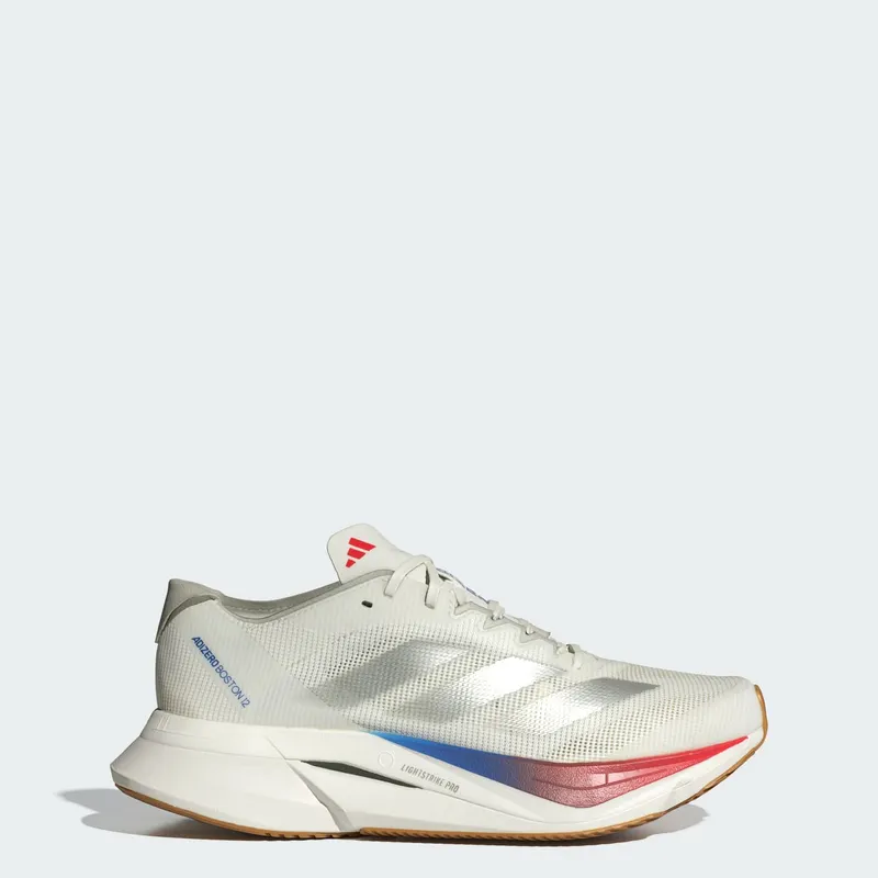 Adidas Adizero Boston 12 Core White / Matte Silver / Pure Ruby | JI4480
