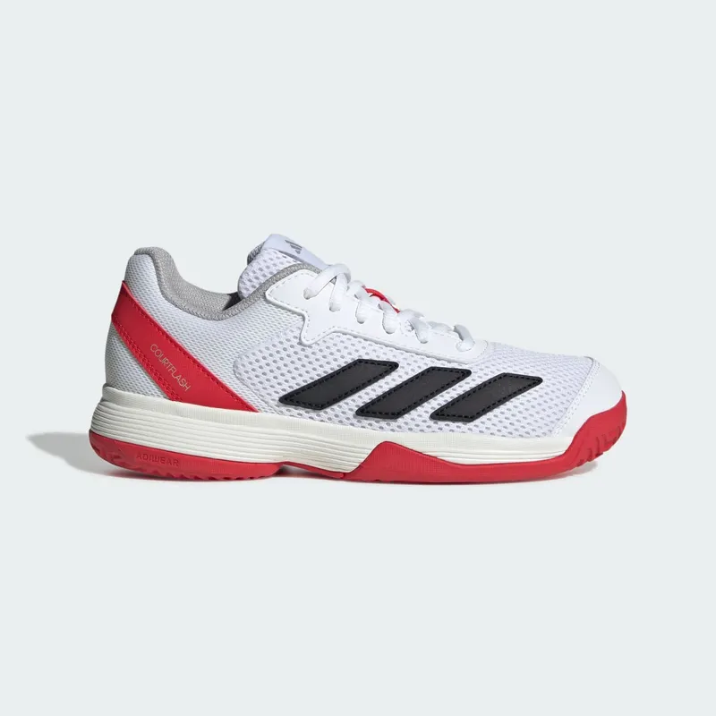 Adidas Courtflash Tennis Kids Cloud White / Core Black / Lucid Red | JI2448