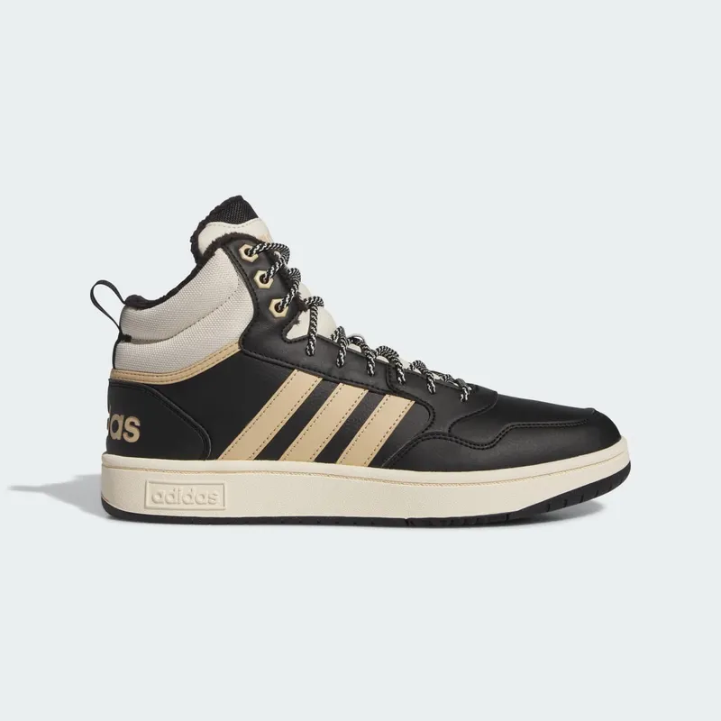 Adidas Hoops 3.0 Mid Lifestyle Basketball Classic Winterschoenen Core Black / Magic Beige / Wonder White | IG7927