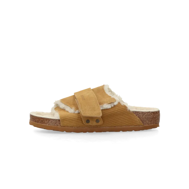 Birkenstock Kyoto Shearling Suede Leather/Fur “Corduroy Cork Brown” – 1028178 | 1028178