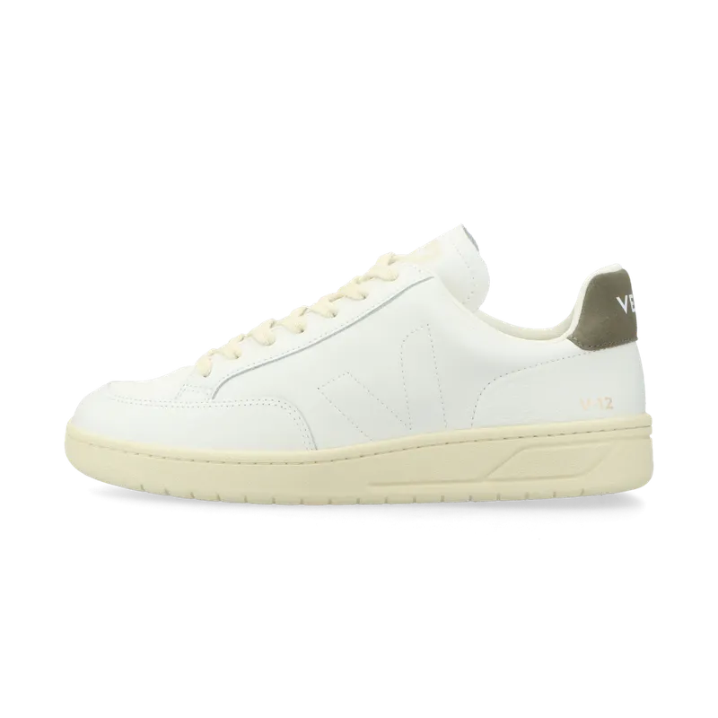 VEJA V-12 Stitch O.T. Leather (extra-white / white / kaki) – XS2003679 | XS2003679