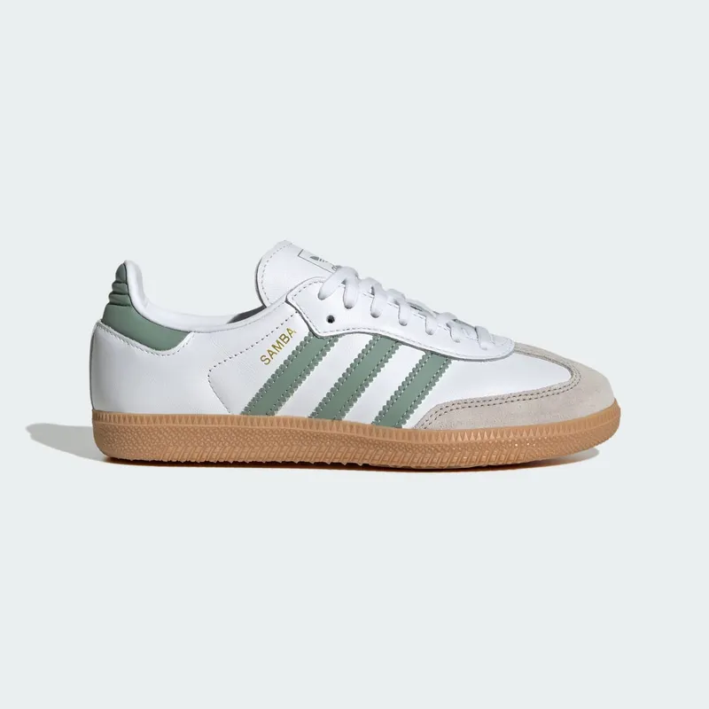Adidas Samba OG Kids Cloud White / Silver Green / Gum | JP5479
