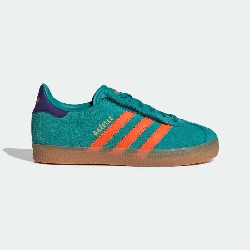 Adidas Gazelle Comfort Closure met Elastische Veters Kids Pure Teal / Impact Orange / Collegiate Purple | JR7428
