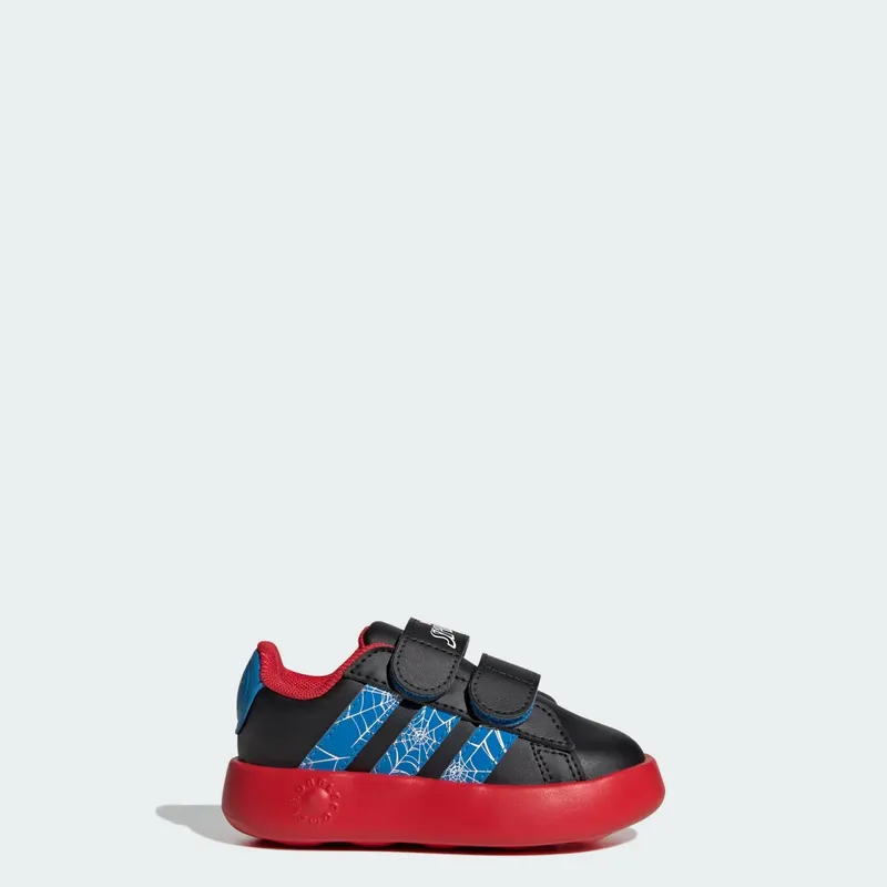 Adidas adidas x Marvel Spider-Man Grand Court Kids Core Black / Bright Blue / Pure Ruby | JQ7828