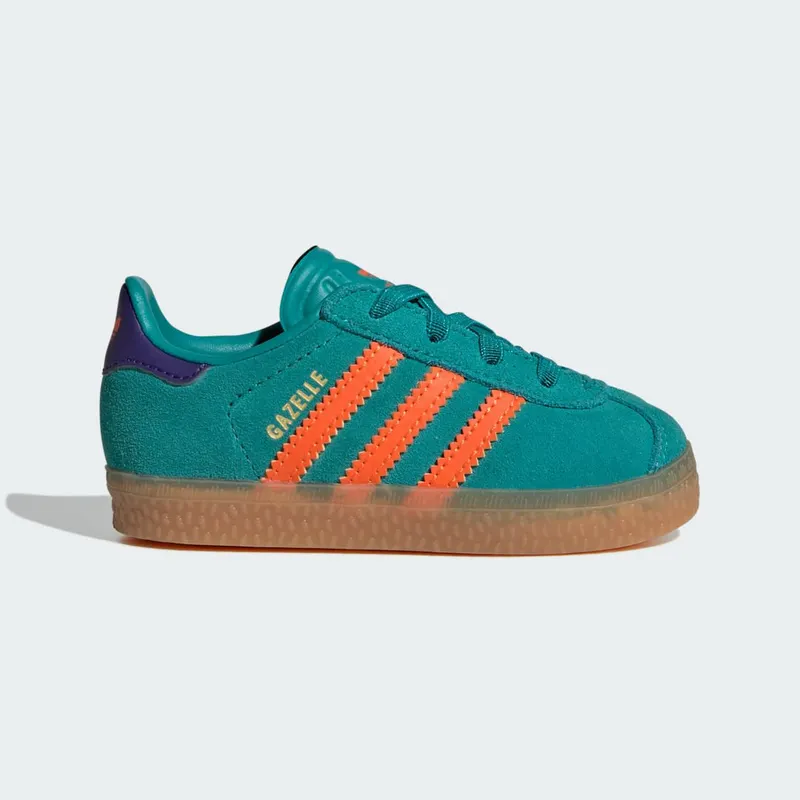 Adidas Gazelle Comfort Closure met Elastische Veters Kids Pure Teal / Impact Orange / Collegiate Purple | JR5940