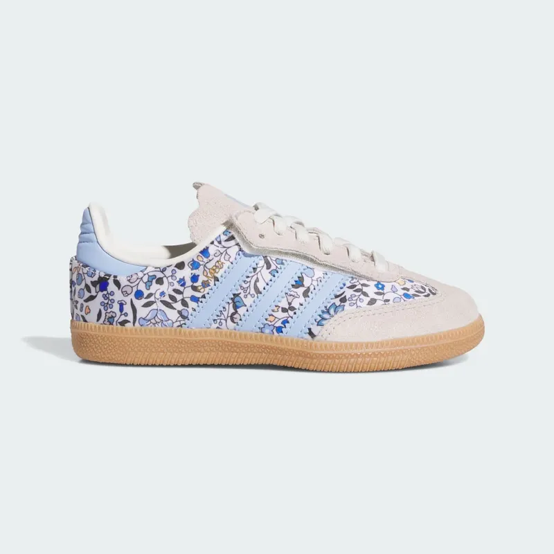 Adidas Samba OG x Liberty London Comfort Closure met Elastische Veters Kids Blue / Off White / Gum | JP8079