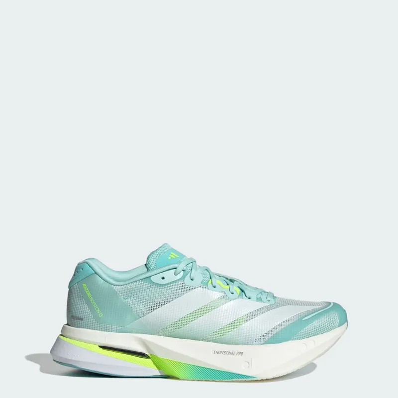 Adidas Adizero Boston 13 Shoes Semi Flash Aqua / Zero Metalic / Lucid Lemon | JS4957