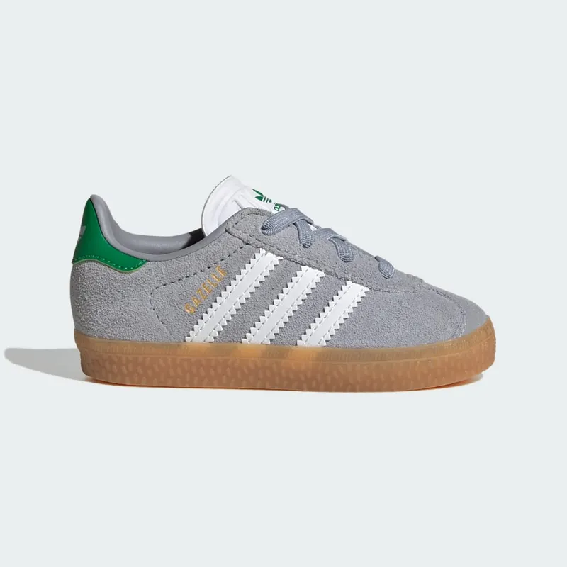 Adidas Gazelle Comfort Closure met Elastische Veters Kids Halo Silver / Cloud White / Green | JQ6002