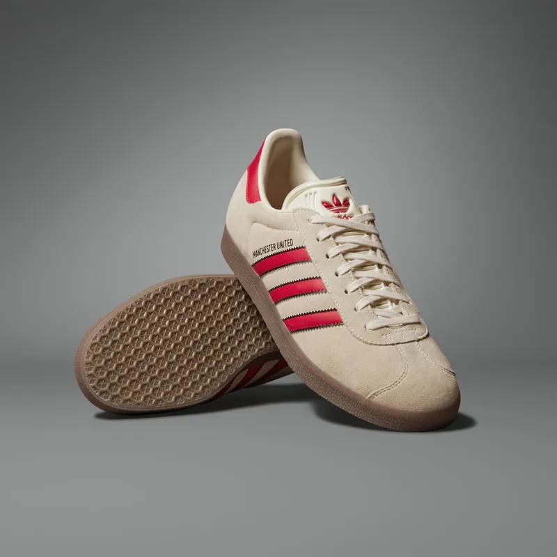 Adidas Gazelle Manchester United Terrace Icons Cream White / Mufc Red / Core Black “Cream White/Red/Black” | JS3040