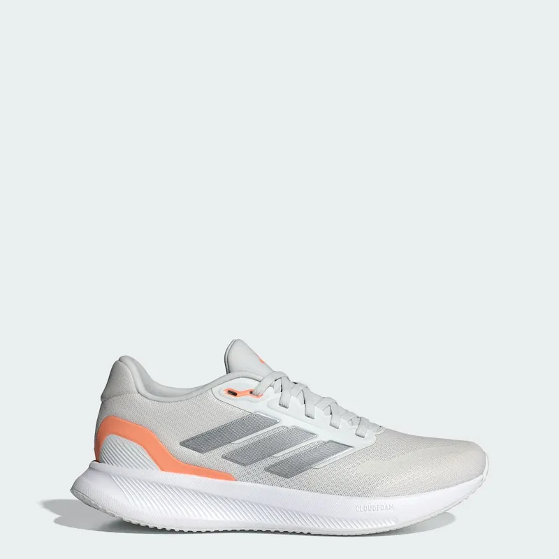 Adidas Runfalcon 5 Hardloopschoenen Crystal White / Iron Metallic / Beam Orange | JQ9401