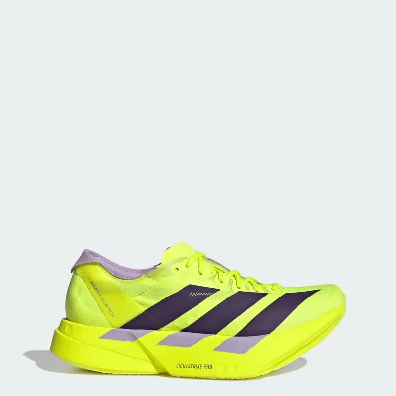 Adidas Adizero Adios Pro 4 Solar Yellow / Aurora Plum / Powder Plum – “Neon Yellow” | JQ1690