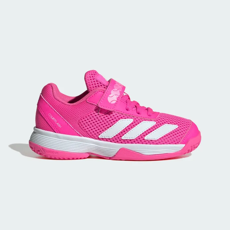 Adidas Courtflash Tennisschoenen met Klittenband Kids Lucid Pink / Cloud White / Lucid Pink | JR4428