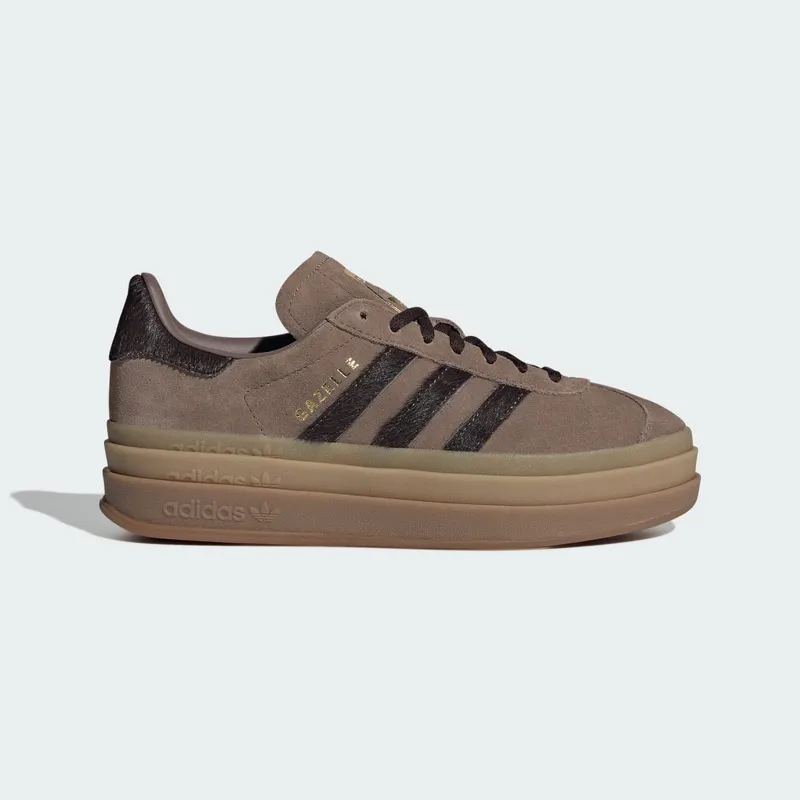 Adidas GAZELLE BOLD SCHOENEN Earth Strata / Aurora Coffee / Gold Metallic | IH4202