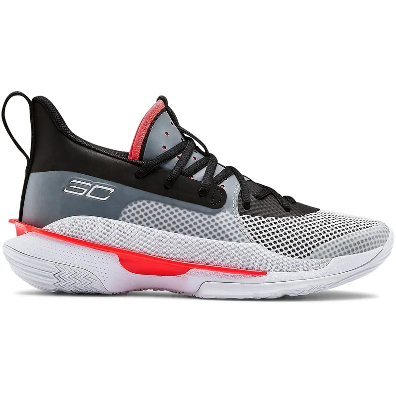 Under Armour Curry 7 UNDRTD “White / Black / Beta Red / Halo Grey / Eureaka Yellow” | 3022113-100
