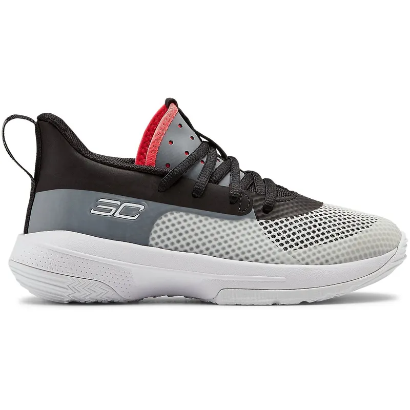 Under Armour Curry 7 UNDRTD “White / Black / Beta Red / Halo Grey / Eureaka Yellow” | 3022114-100