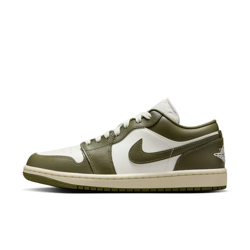 Jordan 1 Low Medium Olive “White / Medium Olive / Sail” | DC0774-122