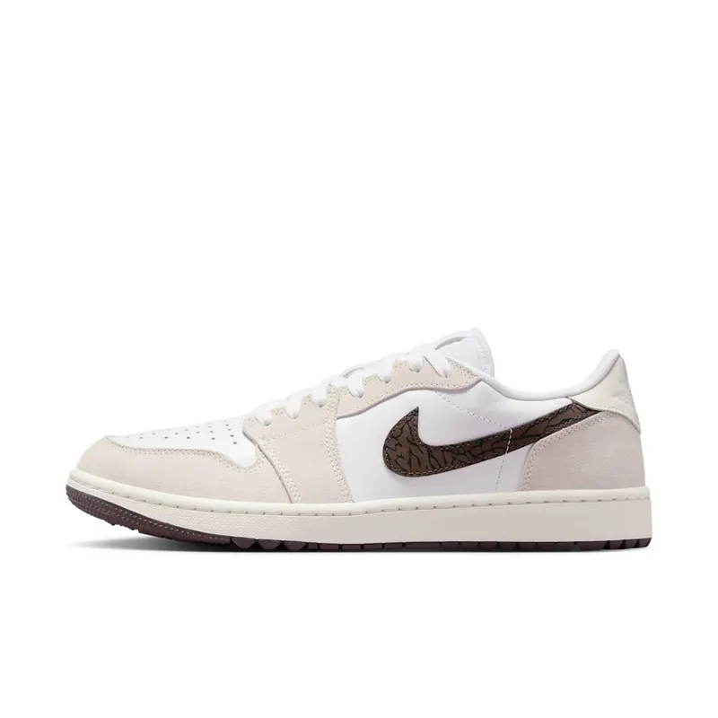 Jordan 1 Retro Low Golf Light Orewood Elephant “White / Phantom / Baroque Brown” | DD9315-116