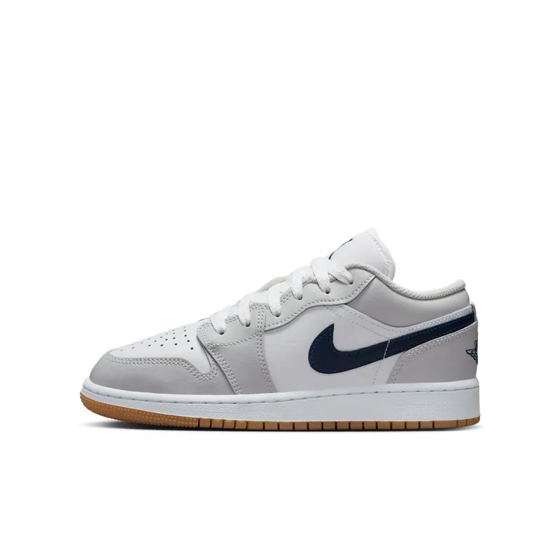 Jordan 1 Low GS “White Neutral Grey Gum Midnight Navy” | 553560-146
