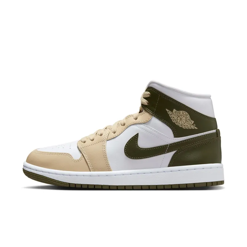 Jordan 1 Mid Military Drab “Tan / Olive / White” | BQ6472-120