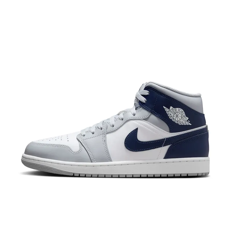 Air Jordan 1 Mid “Wolf Grey Midnight Navy” “White/Wolf Grey/Midnight Navy” | DQ8426-104