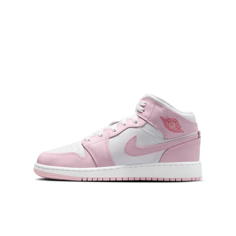Jordan 1 Mid GS “Pink Foam Fire Red” | DQ8423-608
