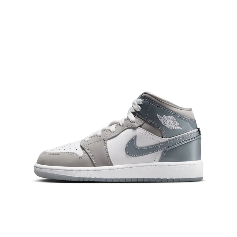 Jordan 1 Mid GS “White Medium Cool Grey” | HF3193-100