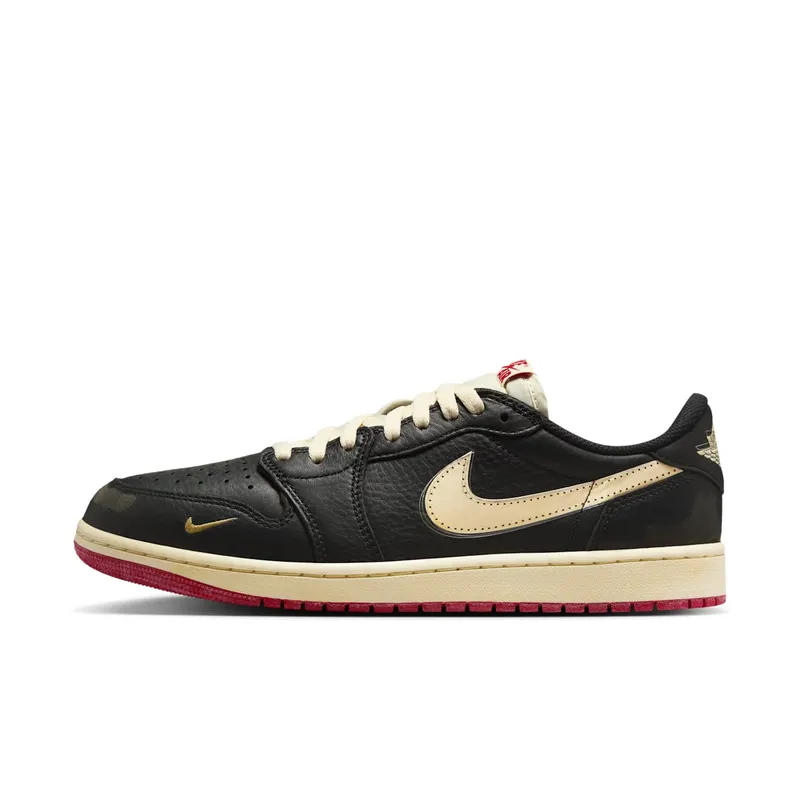 Air Jordan 1 Low OG “Nigel Sylvester – Better With Time” “Black/Muslin/Varsity Red” | IB8958-001
