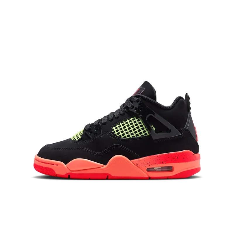 Air Jordan 4 Retro GS “Black Infrared Barely Volt” “Black/Infrared 23/Bright Mango/Barely” | II1271-001