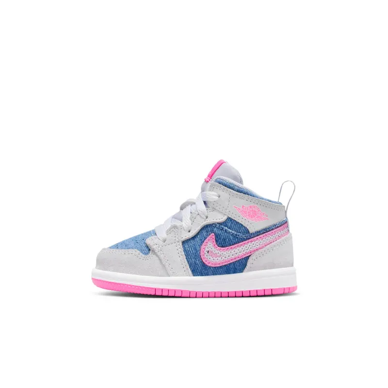 Jordan 1 Mid SE Denim Sequin “Cobalt Bliss / White / Pink Glow” | HQ2000-400